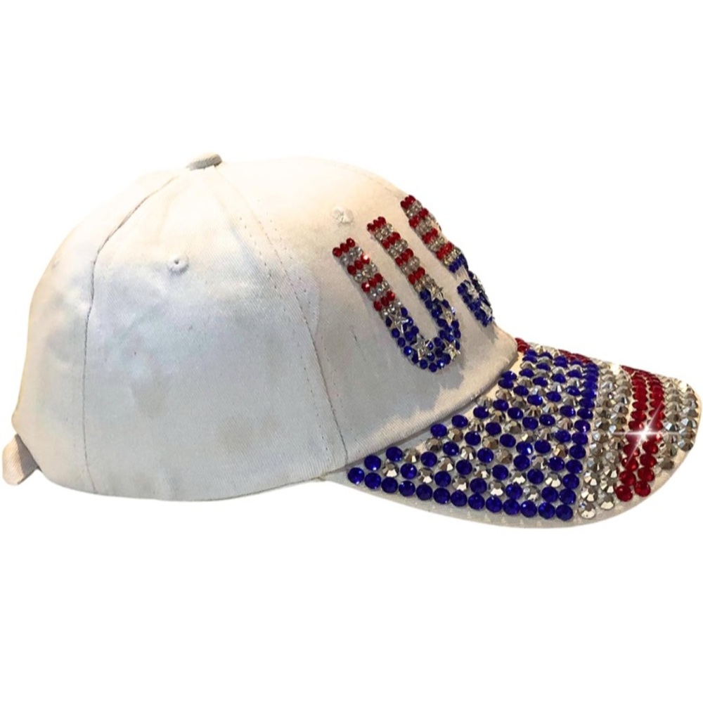 USA Rhinestone Baseball Cap - Picture 5 of 6